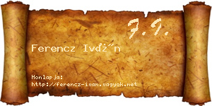 Ferencz Iván névjegykártya