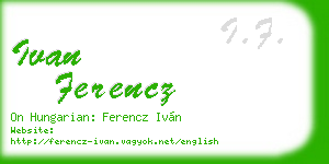 ivan ferencz business card